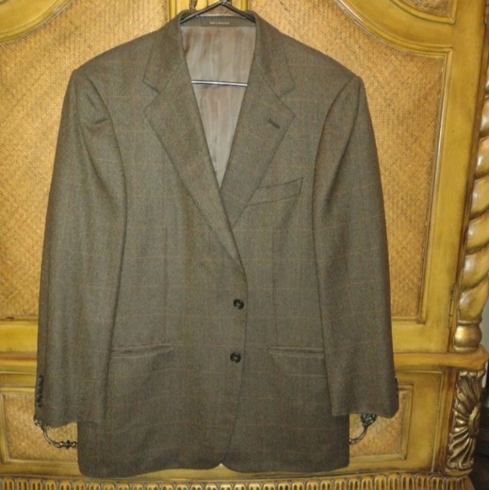 Guy La Ferrera, Men's Plaid Cashmere and Wool Sport Coat